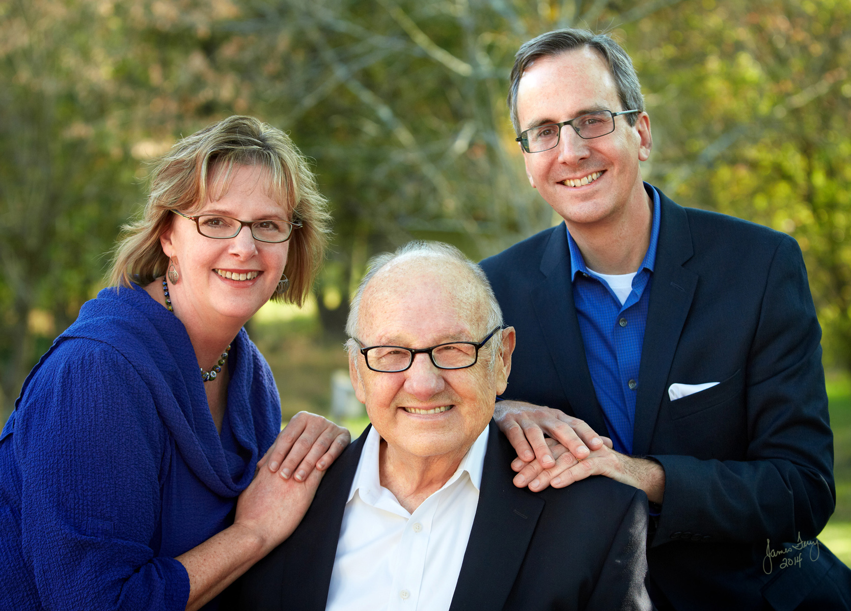 Siblings and Father Portrait