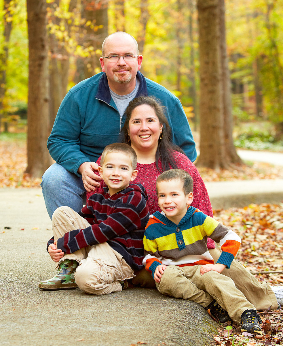 Family of Four Outside