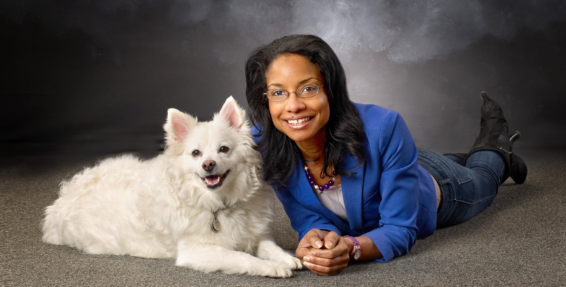 Portrait with Dog, Studio